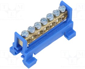 E.4023, Connector: terminal block; 16mm2; ways: 1; terminals: 7; blue; TS35