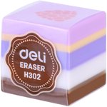 Ластик Deli EH302 25х25х25 мм, ПВХ, ассорти