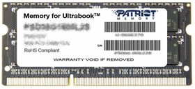 Фото 1/5 Память Patriot 8GB DDR3 1600MHz, SO-DIMM (PC3-12800) PSD38G1600L2S