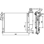 58067, Радиатор охлаждения PEUGEOT 106 I 93-96, 106 II 96-, CITROEN SAXO 96-03,