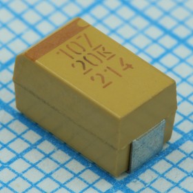 T495X107K020ATE150, (чип тант.20В 100мкФ 10% X L.ESR)
