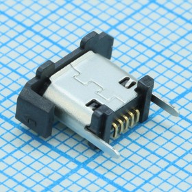 Фото 1/3 USB3140-30-0230-1-C, Разъем микро USB тип B 2 контакта питания /3 сигнальных контакта SMD 5 терминалов 2 порта лента на катушке