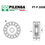 pt-p2608, PILENGA Шкив натяжителя ремня UAZ PATRIOT
