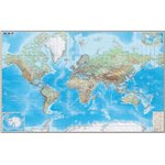Карта настенная "Мир. Обзорная карта. Физическая с границами", М-1:15 млн. ...