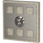 Zamel Кнопка звонка интерьерная, квадратная, с подсветкой, нерж. сталь/бежевый искусств. камень, 250 В