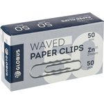 Г 50-50 Ц, Скрепки Глобус Г50-50Ц оцинкованные,50 мм,гофрированные,50 шт/уп