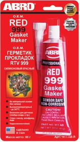 Фото 1/2 911-AB-R, ABRO Герметик прокладок силиконовый красный 999 85 г