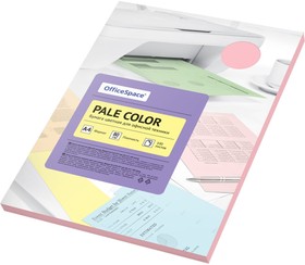 Цветная бумага Pale Color A4, 80 г/м2, 100 листов, розовый PC_38235