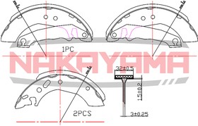 HS7132NY, Колодкитормозныеб арабанныекомплект