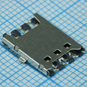 SIM8050-6-0-14-01-A, Memory Card Connectors Nano SIM Push Pull, 6P, SMT, 1.35mm profile, 15u" gold, with Peg, Without switch, T&R