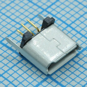 USB3145-30-1-A, Разъем микро USB тип B 2 контакта питания /3 сигнальных контакта шаг 0.65мм монтаж в отверстие