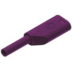 975090709, Violet Male Banana Plug, 2mm Connector, Solder Termination, 10A, 1000V ac/dc, Gold Plating