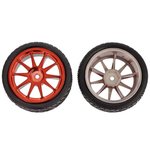 FIT0199-R, DFRobot Accessories D65mm Rubber Wheel Pair - Red