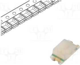 Фото 1/2 SML-D12V8WT86C, LED; SMD; 0603; red; 16?40mcd; 1.6x0.8x0.55mm; 2.2V; 20mA; 54mW