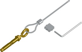 Фото 1/3 Трос 2мм с анкером 8x45 и зажимом L=2м