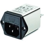 2A, 250 V ac Male Snap-In IEC Filter FN261S-2-06-10, Faston