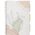 Business notebook 120L,cell,A4 Flora 1,plast.obl, silver. spir,3 division,ruler