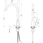 Смеситель БЕЛЫЙ для кухни нержавеющая сталь BALEAR, арт.13435-1BLW