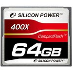 SP064GBCFC400V10, Флеш карта CF 64GB Silicon Power, 400X