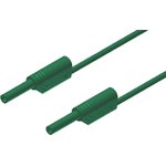 975696704, 2 mm Connector Test Lead, 10A, 1000V ac/dc, Green, 1m Lead Length