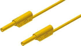 Фото 1/2 975698703, 2 mm Connector Test Lead, 10A, 1000V ac/dc, Yellow, 2m Lead Length