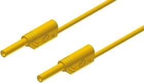 Фото 1/2 975696703, 2 mm Connector Test Lead, 10A, 1000V ac/dc, Yellow, 1m Lead Length