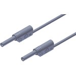 975696706, 2 mm Connector Test Lead, 10A, 1000V ac/dc, Grey, 1m Lead Length