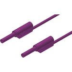975696709, 2 mm Connector Test Lead, 10A, 1000V ac/dc, Violet, 1m Lead Length