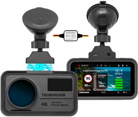 Фото 1/9 Видеорегистратор с радар-детектором TrendVision Hybrid Signature Real 4K Max GPS ГЛОНАСС черный