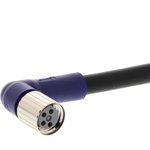 XS3F-LM8PVC4A2M, Соединительный кабель, M8, PIN 4, угловой, 2м, вилка, 0,5А, IP67