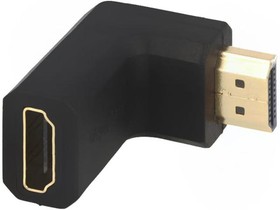 Фото 1/2 AH0005, Адаптер, гнездо HDMI,HDMI гнездо 90°, Цвет: черный