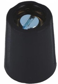 Фото 1/2 Rotary knob, 3.18 mm, plastic, black, Ø 10 mm, H 14 mm, A2510320