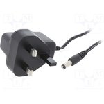 VEL05US120-UK-JA, Wall Mount AC Adapters Fixed Plug Adapter, 5W, Output Jack ...