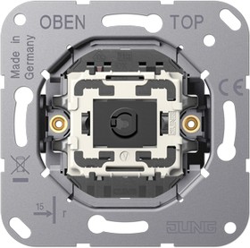 JUNG LS1912 Механизм одноклавишный, кнопочного типа, проходной, крепление винтами, без монтажных лапок