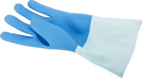 8504, Taskmaster Blue Cotton Chemical Resistant Work Gloves, Size 10, Large, Latex Coating