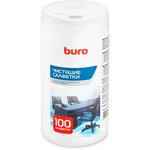 Салфетки Buro BU-Tsurl для пластиковых поверхностей и офисной мебели туба 100шт ...