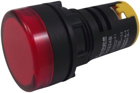 RAD224B, Светодиодный индикатор в панель, контрольная индикация, Красный, 24 В, 22 мм, 600 кд, IP65