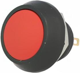 Фото 1/2 Кнопка металлическая красная ONPOW GQ12B-10/J/R/A (12 мм, без подсветки, без фиксации, 1NO)
