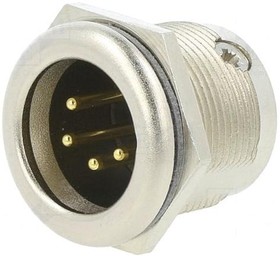 Фото 1/3 NC4MPR-HD, MPR-HD Series - Heavy duty sealed male 4-pole XLR chassis connector for outdoor use - weatherproof applications a ...