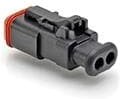 Фото 1/7 AT06-2S-SR01BLK, 2-Way Plug Female Connector with Strain Relief Endcap, Standard Seal, Black