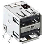 2410 09, USB STACKED SOCKET, 2.0 TYP A, 4 X 2 POS