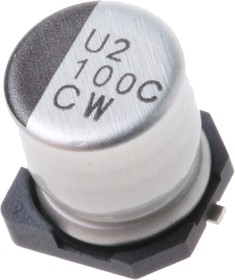 Фото 1/4 UCW1C101MCL1GS, Конденсатор электролитический, с низким импедансом, SMD, 100мкФ