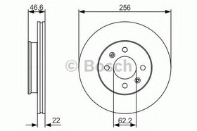 Фото 1/3 0 986 479 R77, 0 986 479 R77_диск тормозной передний!\ Hyundai Accent, Kia Rio 1.4/1.6/1.5CRDi 05