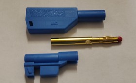 22.2658-23, Штекер с ламелями SLS425 MultiContact штифт-ø: 4 мм, для пайки, 1000 В 32 A, с 2.5 мм², синий.