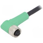 SAC-3P- 5,0-PVC/M 8FR, Соединительный кабель, M8, PIN: 3, угловой, 5м, вилка ...