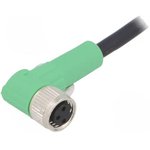 SAC-3P-10,0-PVC/M 8FR, Соединительный кабель, M8, PIN: 3, угловой, 10м, вилка, 250ВAC, 4А