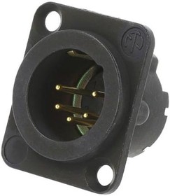 NC5MD-LX-B, DLX Series - 5 pole male receptacle - solder cups - black metal housing - gold contacts The DLX series features ...