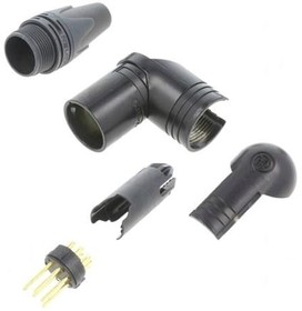 Фото 1/2 NC6MRX-B, RX Series - 6 pole right angle male cable connector - black metal housing - gold contacts The RX Series is the ...