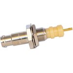 1064-1 QD, RF / Coaxial Connector, Panel Mount, Coaxial, Straight Bulkhead Jack, Solder, Brass