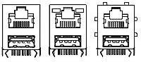 5-1775855-1, Modular Connectors / Ethernet Connectors RJ45 OVER USB W/ 6 PNL-GND & HTD G/F